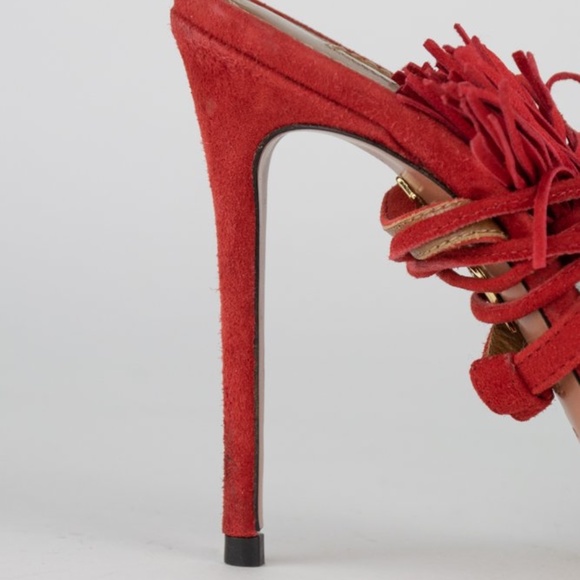 Aquazzura Wild Thing Fringe Suede Sandals - Picture 8 of 10